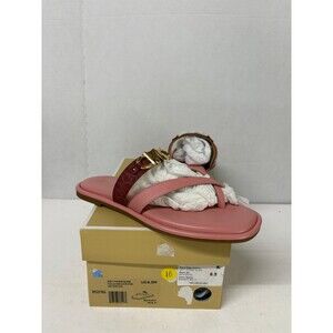 Michael Kors Women's Pink Izzy Thong Slide Flat Sandals Slip On Sz 6.5M
